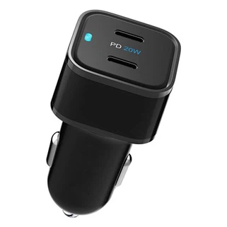 40 W DC avto adapter z dvojno USB C